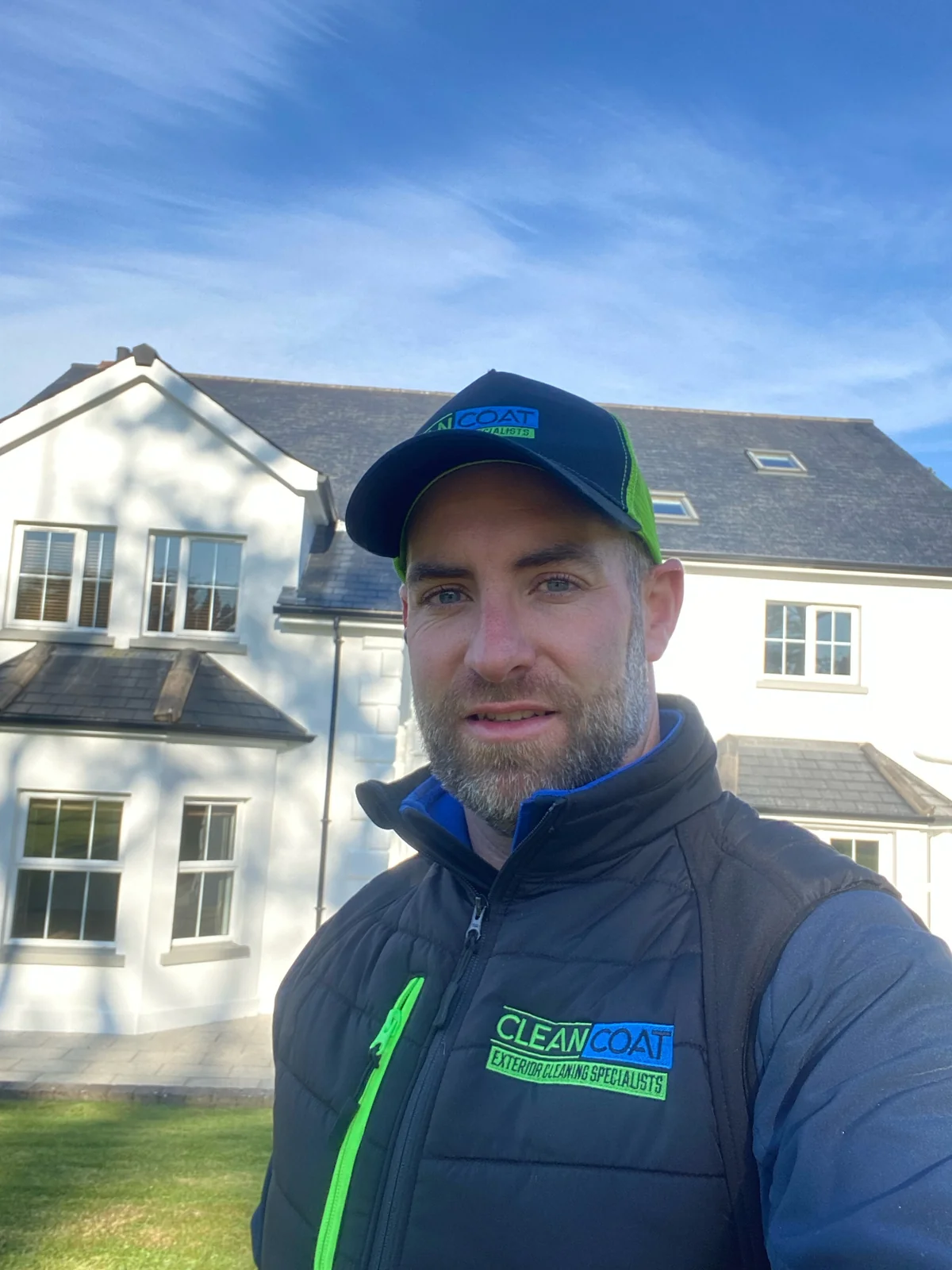 Colin, CleanCoat owner and operator, at a customer property